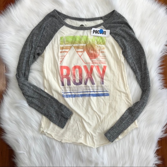 Roxy Tops - {Roxy} NWT Graphic Long Sleeve Baseball Tee